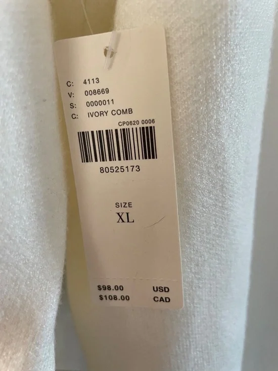 Anthropologie ivory viscose sweater with fushia trim - Picture 5 of 5